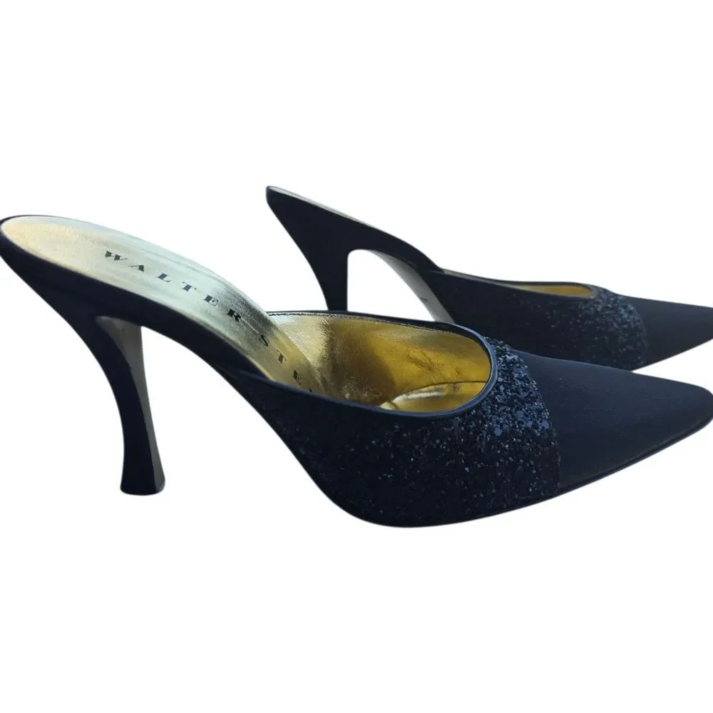 Walter Steiger Black and Gold Mules - Picture 4 of 14